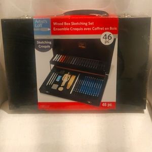 Artist's Loft, Wood box Sketching Set, 46 Pc